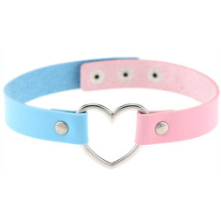 Generique Ras de cou HEART DUO Bleu-Rose